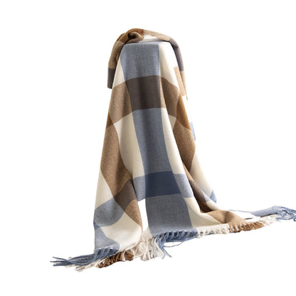 Anna-Kaci Women's Classic Oversized Plaid Scarf with Tassel Trim Wrap Warm Shawl - 71IN¡Á27IN