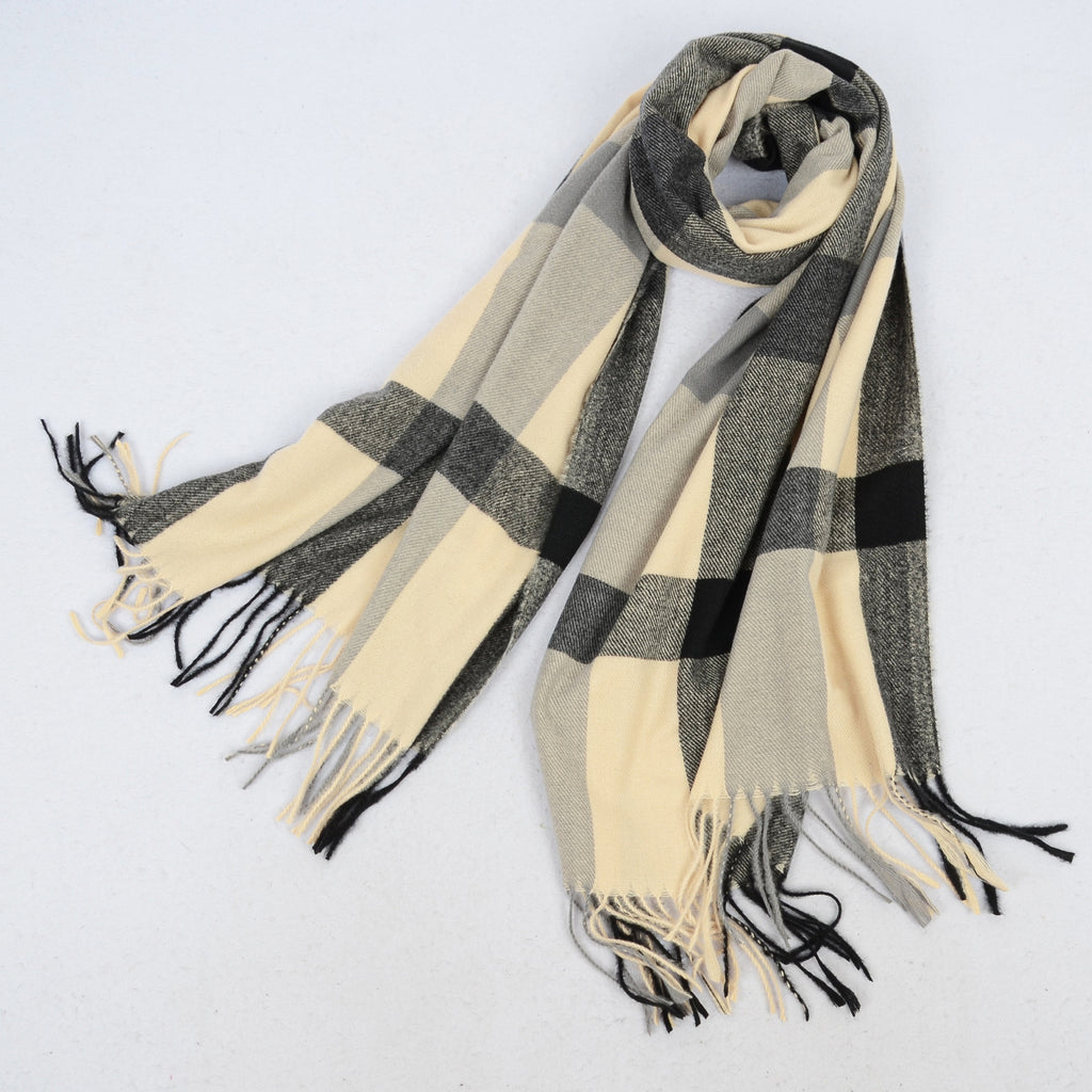 Anna-Kaci Women's Classic Oversized Plaid Scarf with Tassel Trim Wrap Warm Shawl - 71IN¡Á27IN