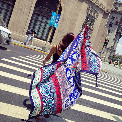 Anna-Kaci Vintage Oversized Scarf Lightweight Versatile Wrap for Beach Travel and Everyday Styling - 70.9IN¡Á35.4IN