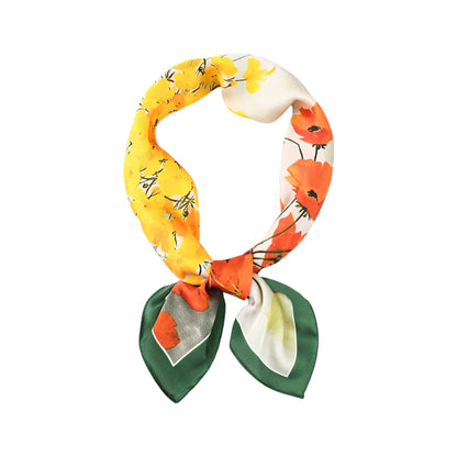 Anna-Kaci Women's Satin Square Scarf with Vibrant Artistic Prints and Versatile Styling - 27.5IN¡Á27.5IN