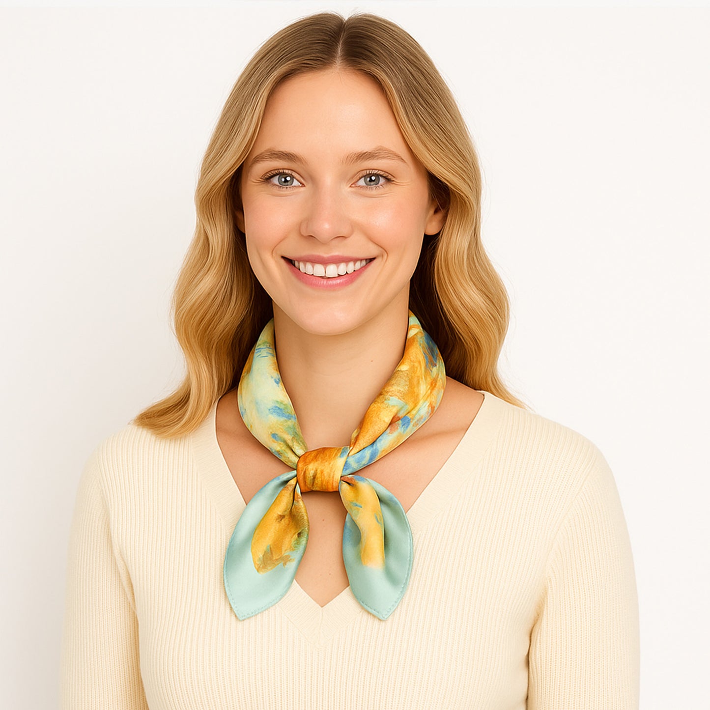 Anna-Kaci Women's Satin Square Scarf with Vibrant Artistic Prints and Versatile Styling - 27.5IN¡Á27.5IN