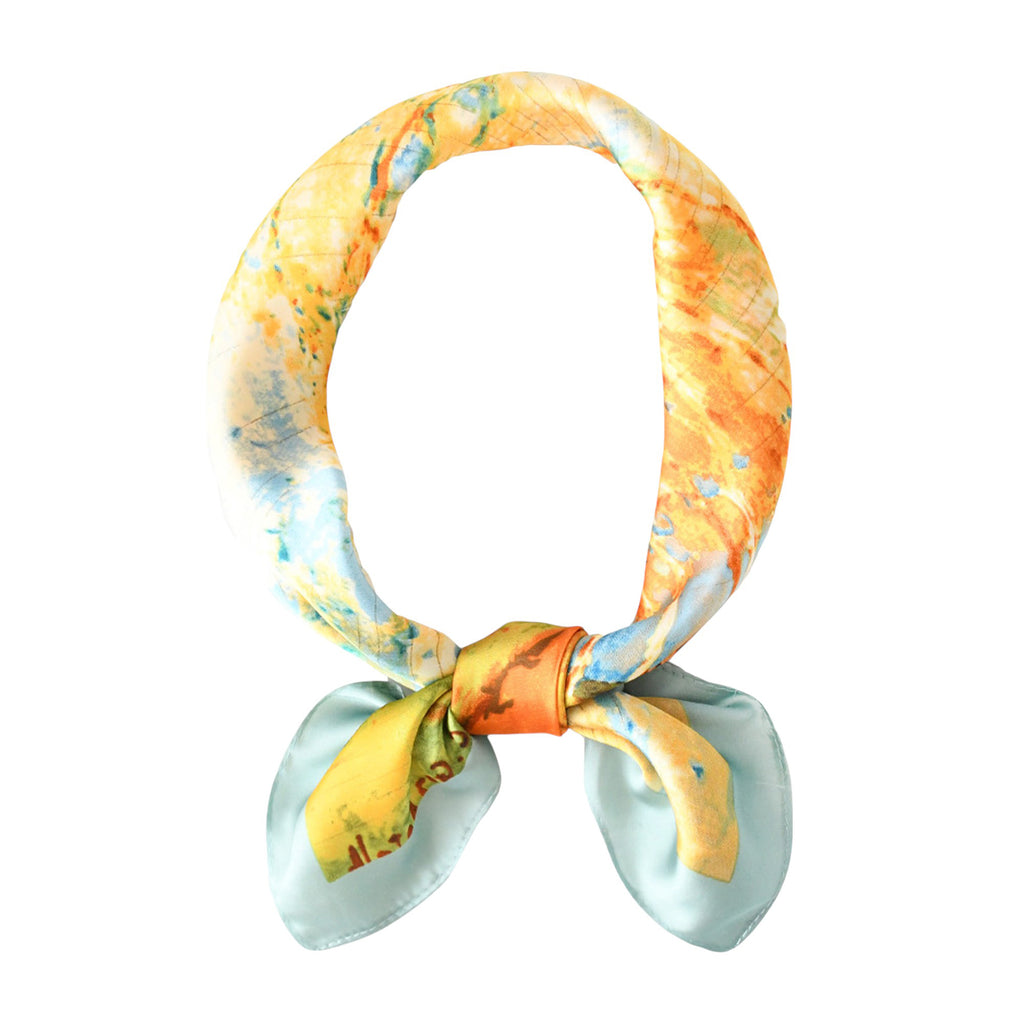Anna-Kaci Women's Satin Square Scarf with Vibrant Artistic Prints and Versatile Styling - 27.5IN¡Á27.5IN