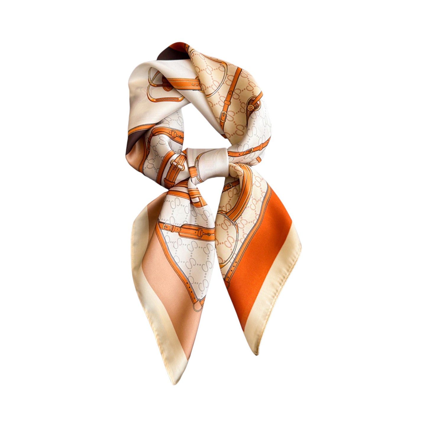 Anna-Kaci Women's Satin Square Scarf with Elegant Print Design for Neck and Hair Accessories - 27.5IN¡Á27.5IN