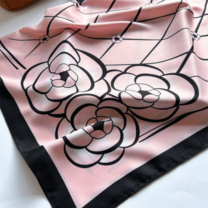 Anna-Kaci Oversized Women's Stripe Satin Square Scarf Fashionable Neck Hair Bag Accessory - 35.4IN¡Á35.4IN