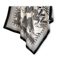 Anna-Kaci Womens Satin Square Scarf with Graphic Border Print Lightweight Smooth Finish