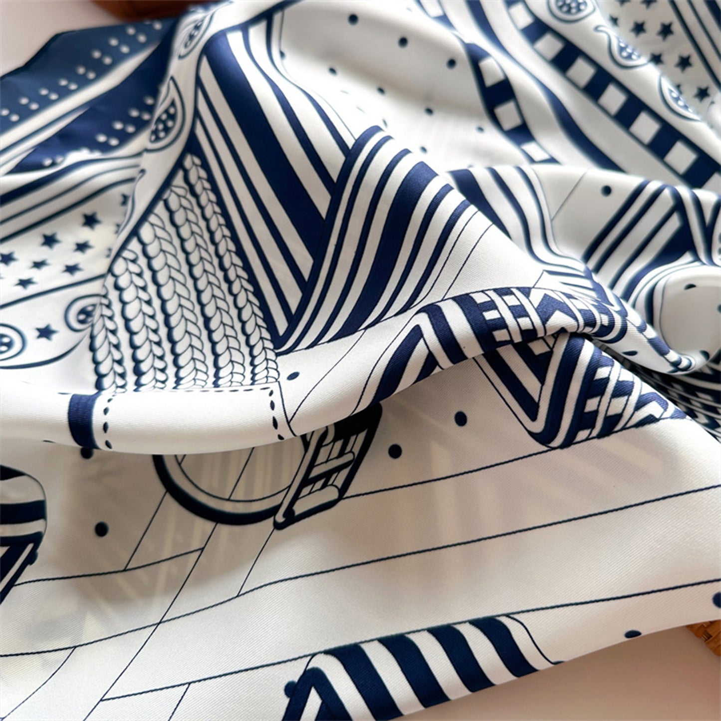 Anna-Kaci Women's Oversized Satin Square Scarf with Classic Patchwork Cashew Twill Pattern - 35.4IN¡Á35.4IN