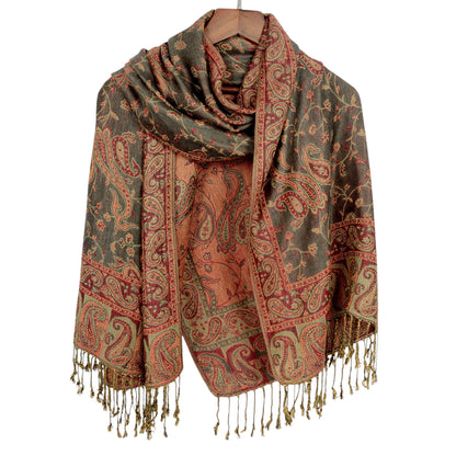 Anna-Kaci Autumn Winter Vintage Faux Cashmere Tassel Shawl Wrap with Soft Breathable Weave - 71IN¡Á27IN