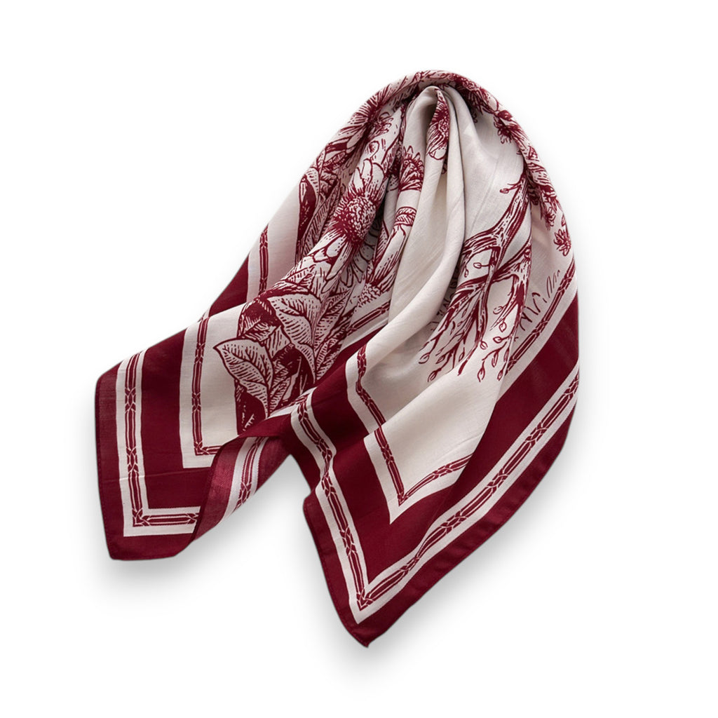 Anna-Kaci Women's Floral Print Square Scarf with Striped Border 26.7¡Á26.7 inches