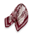 Anna-Kaci Women's Floral Print Square Scarf with Striped Border 26.7¡Á26.7 inches