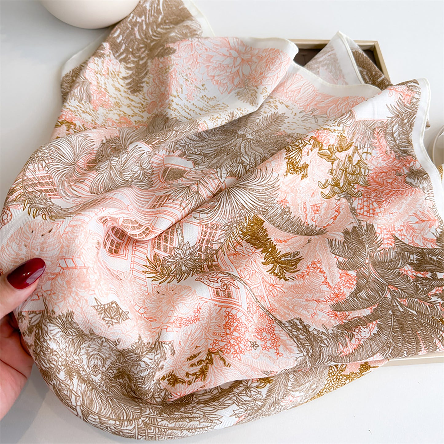 Anna-Kaci Women's Vintage Landscape Print Square Scarf 26.7¡Á26.7 Inches