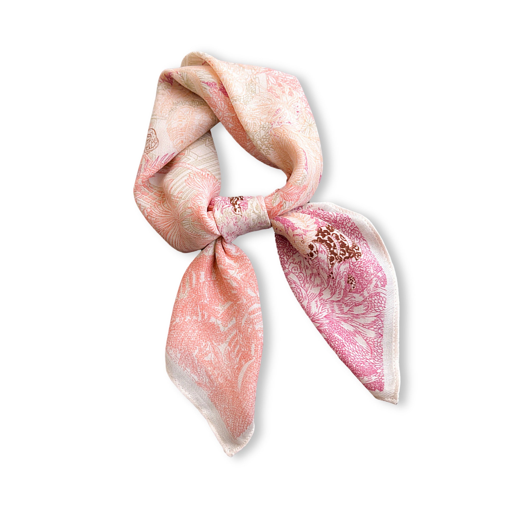 Anna-Kaci Womens Lightweight Square Satin Scarf with Botanical Inspired Print Soft Draped Finish