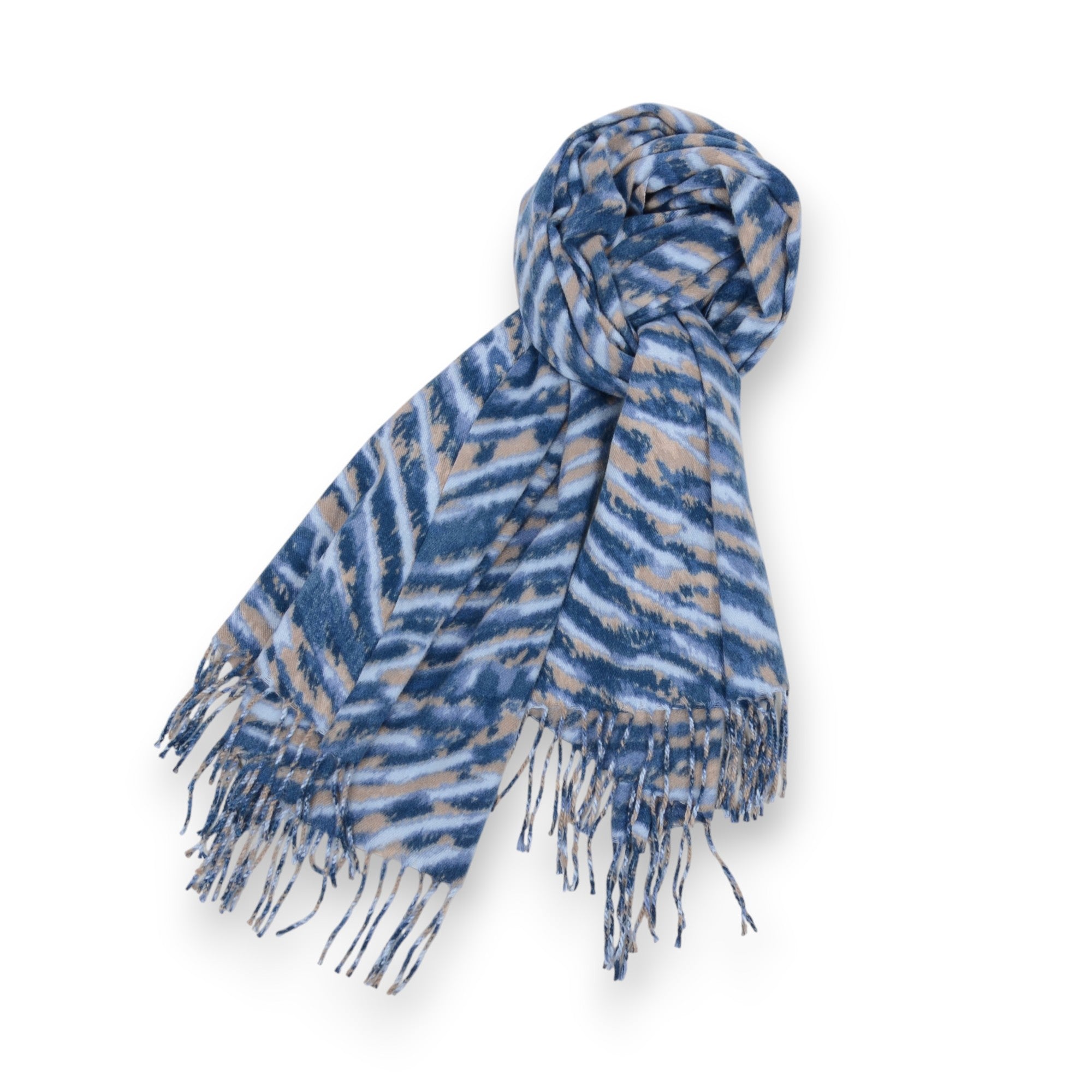 Anna-Kaci Women's Zebra Pattern Soft Brushed Scarf with Fringe Tassel Ends 70.5¡Á27.5 Inches
