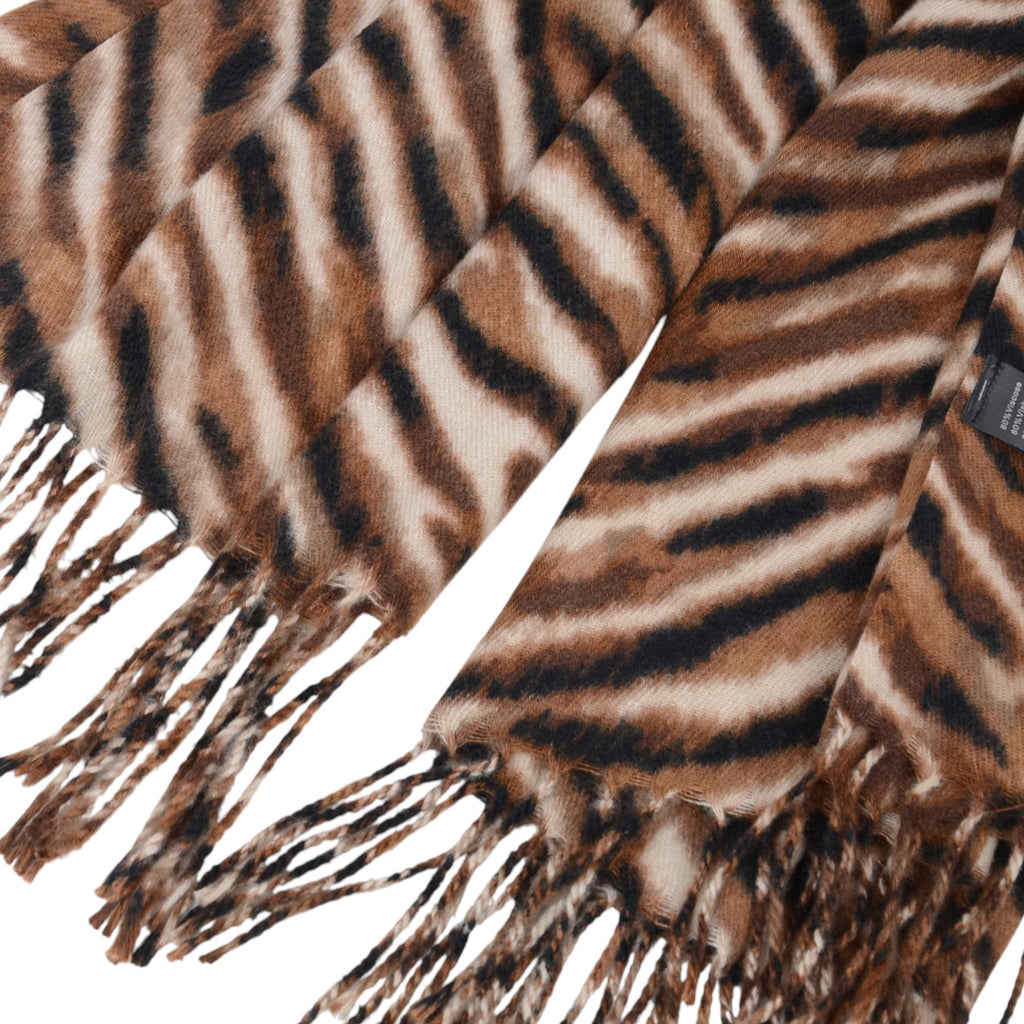 Anna-Kaci Women's Zebra Pattern Soft Brushed Scarf with Fringe Tassel Ends 70.5¡Á27.5 Inches