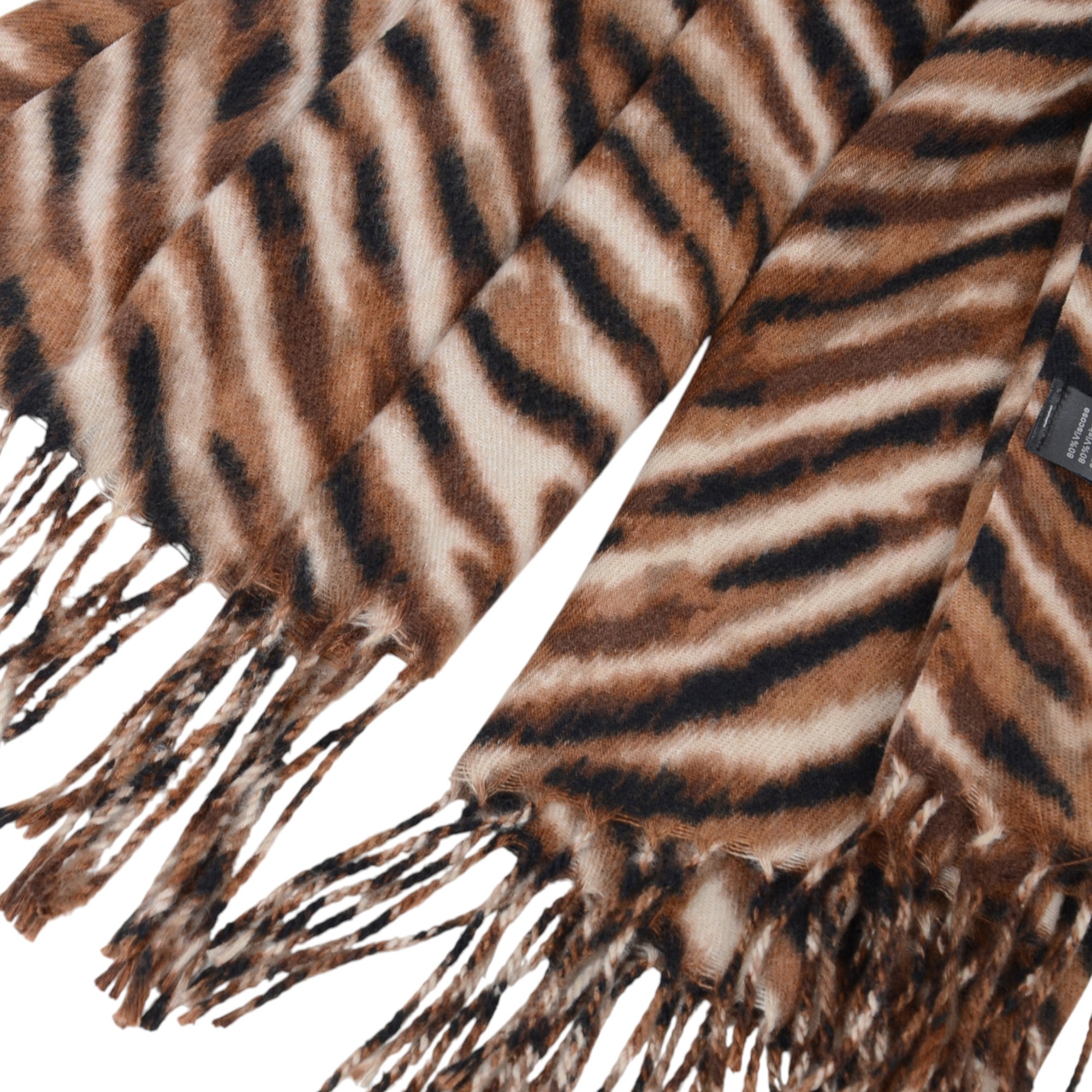 Anna-Kaci Women's Zebra Pattern Soft Brushed Scarf with Fringe Tassel Ends 70.5¡Á27.5 Inches