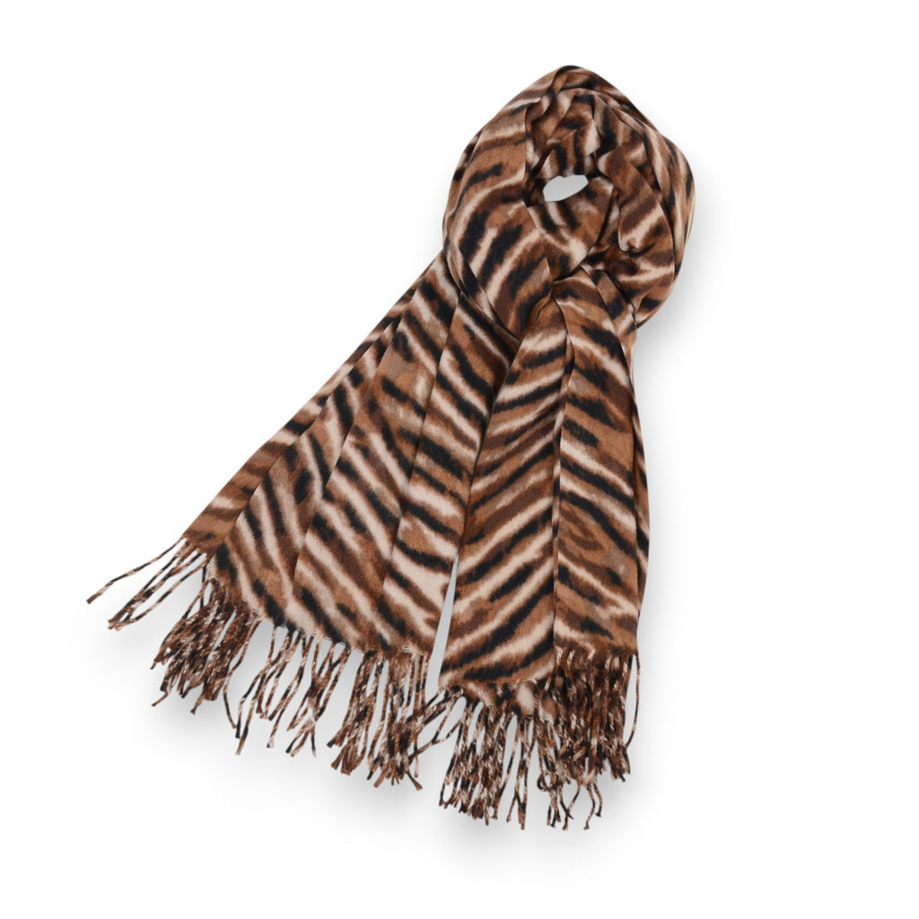 Anna-Kaci Women's Zebra Pattern Soft Brushed Scarf with Fringe Tassel Ends 70.5¡Á27.5 Inches