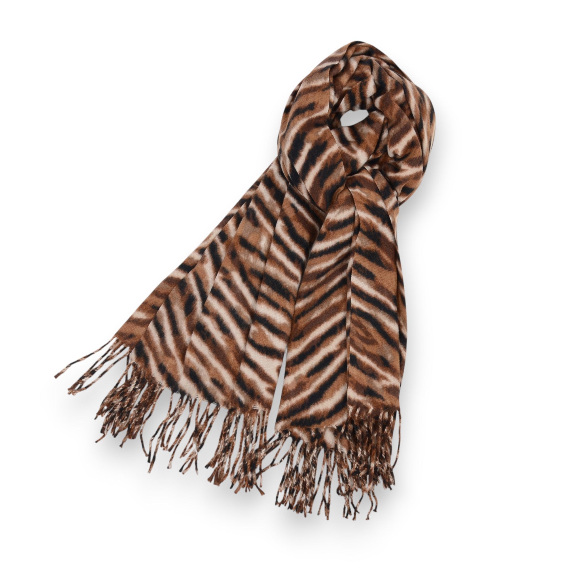 Anna-Kaci Women's Zebra Pattern Soft Brushed Scarf with Fringe Tassel Ends 70.5¡Á27.5 Inches