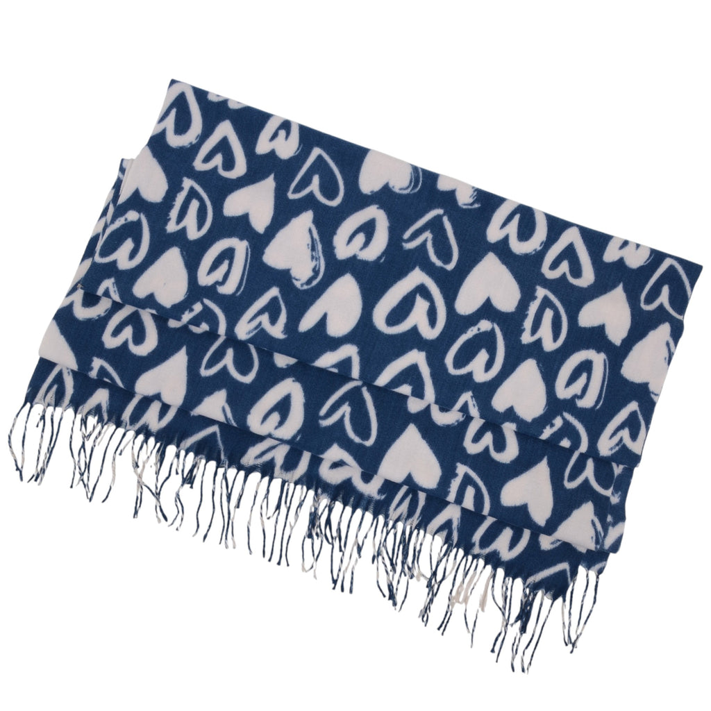 Anna-Kaci Women's Soft Heart Pattern Brushed Scarf with Fringe Tassel Ends 70.5¡Á27.5 Inches