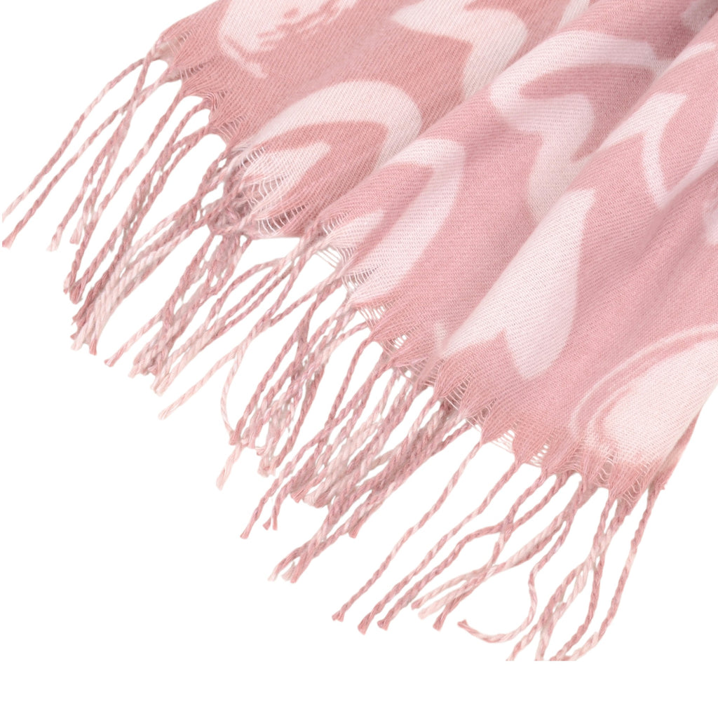 Anna-Kaci Women's Soft Heart Pattern Brushed Scarf with Fringe Tassel Ends 70.5¡Á27.5 Inches
