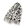 Anna-Kaci Women's Soft Heart Pattern Brushed Scarf with Fringe Tassel Ends 70.5¡Á27.5 Inches