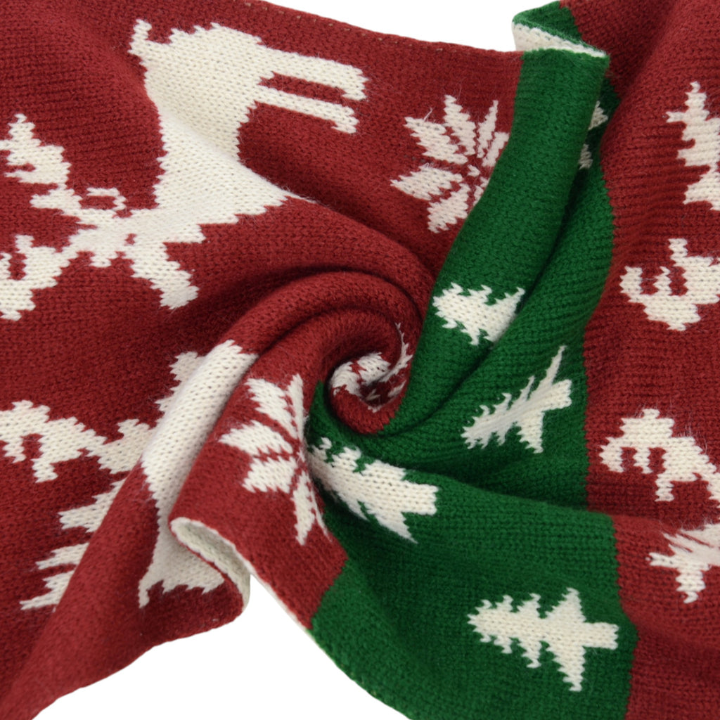 Anna-Kaci Women's Knitted Winter Scarf with Reindeer and Snowflake Holiday Pattern 66¡Á12 Inches