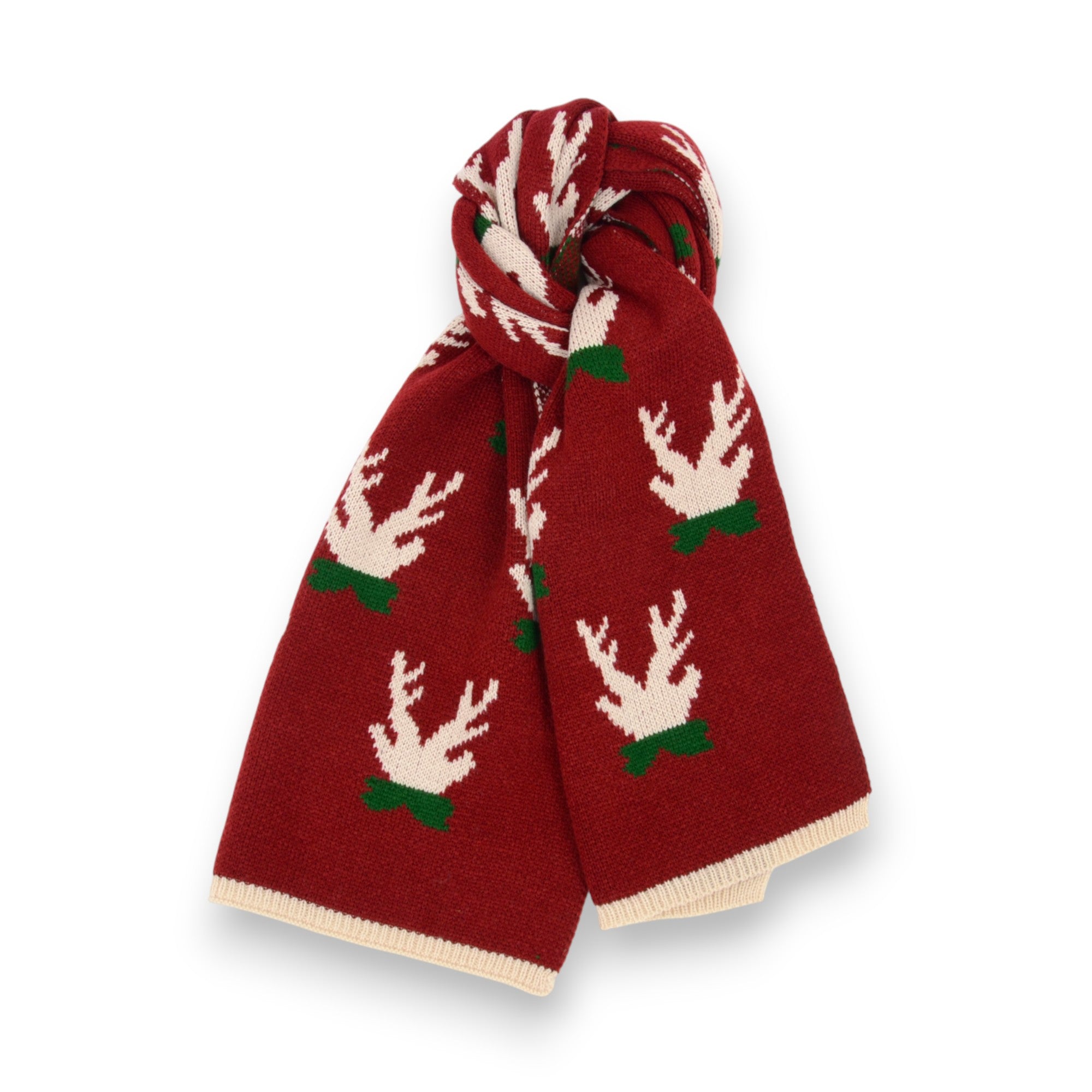 Anna-Kaci Women's Knitted Winter Scarf with Reindeer and Snowflake Holiday Pattern 66¡Á12 Inches