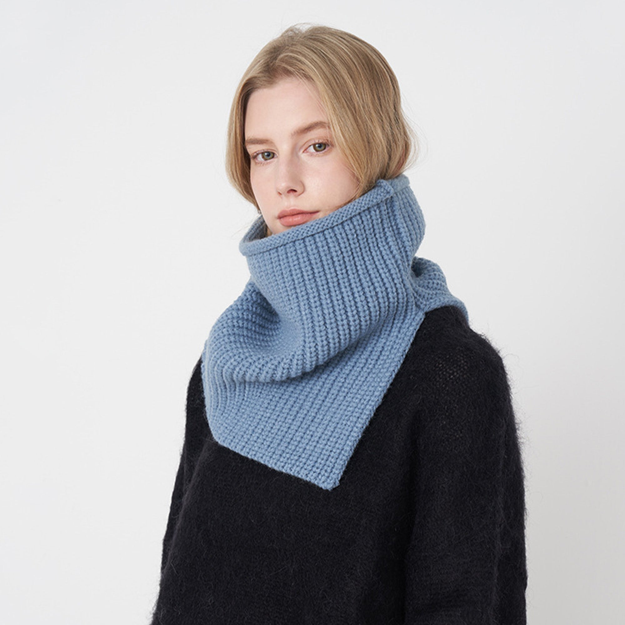 Anna-Kaci Womens Windproof Ribbed Knit Neck Warmer Split Layerable Style 12¡Á12 Inches