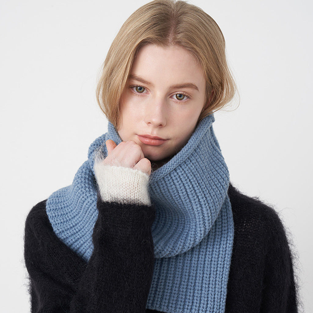 Anna-Kaci Womens Windproof Ribbed Knit Neck Warmer Split Layerable Style 12¡Á12 Inches