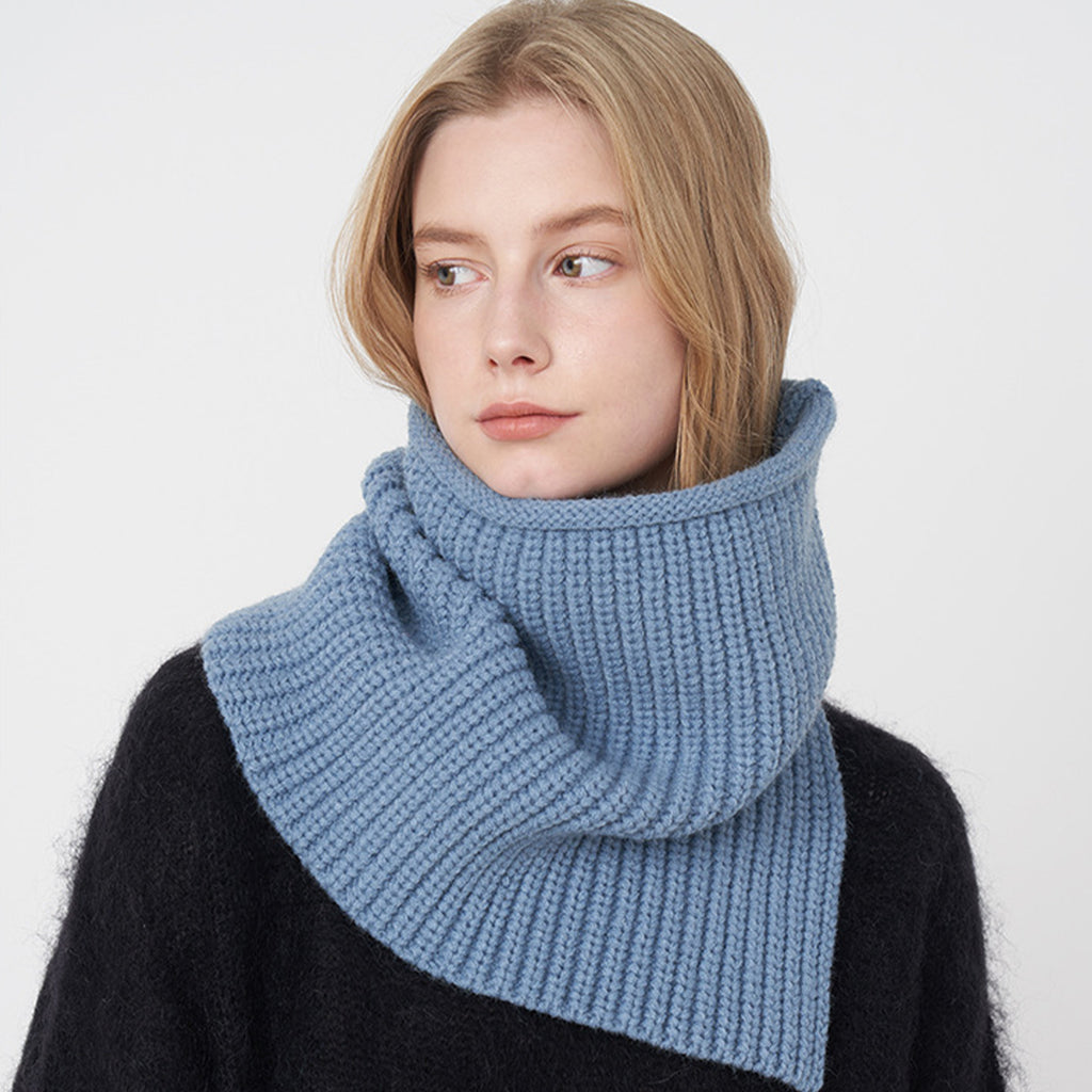 Anna-Kaci Womens Windproof Ribbed Knit Neck Warmer Split Layerable Style 12¡Á12 Inches