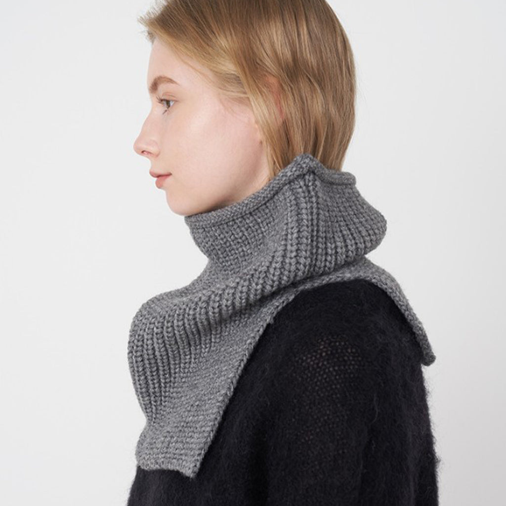 Anna-Kaci Womens Windproof Ribbed Knit Neck Warmer Split Layerable Style 12¡Á12 Inches