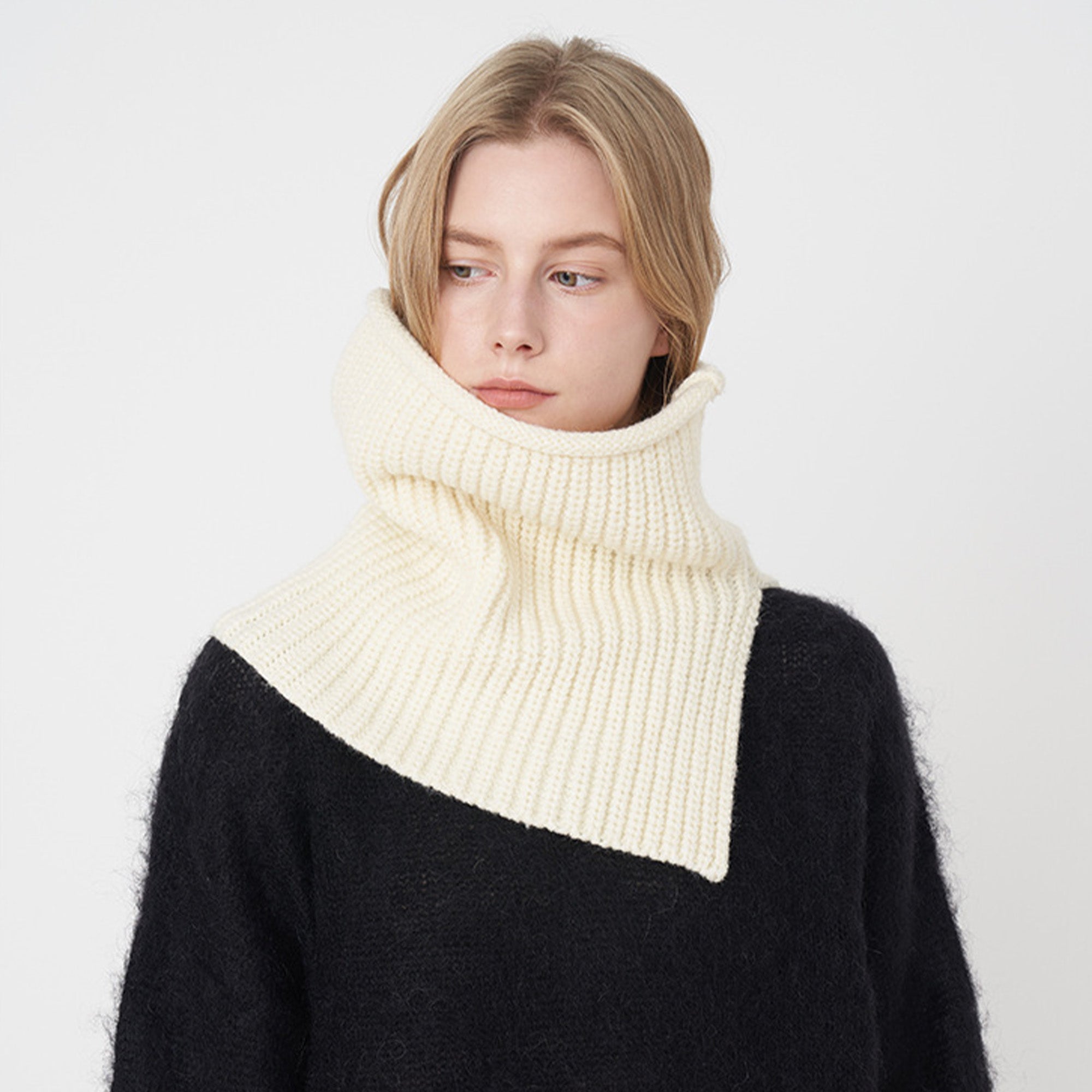 Anna-Kaci Womens Windproof Ribbed Knit Neck Warmer Split Layerable Style 12¡Á12 Inches