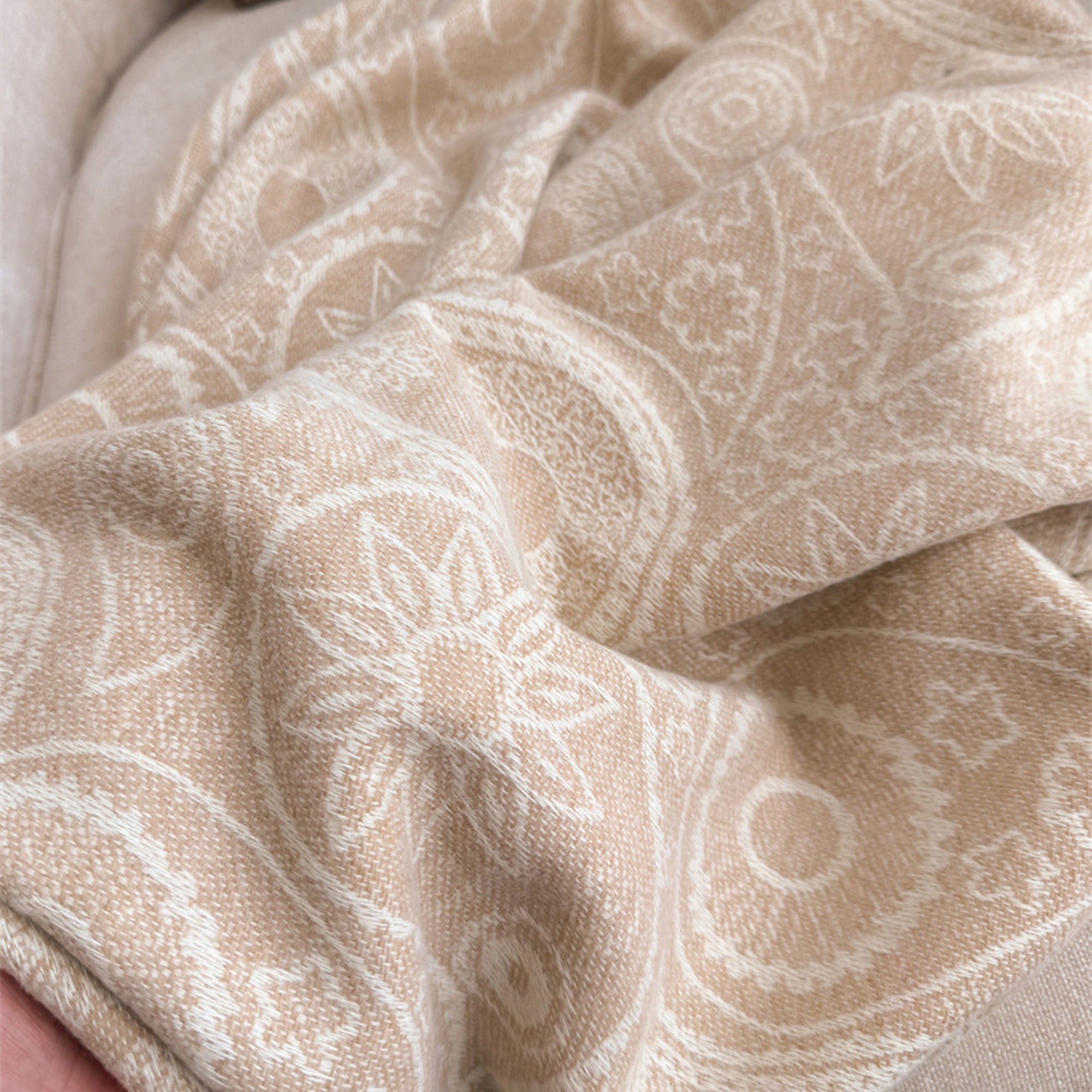 Anna-Kaci Women's Jacquard Knit Scarf with Tassel Fringe and Bohemian Floral Pattern 78.5¡Á26 Inches