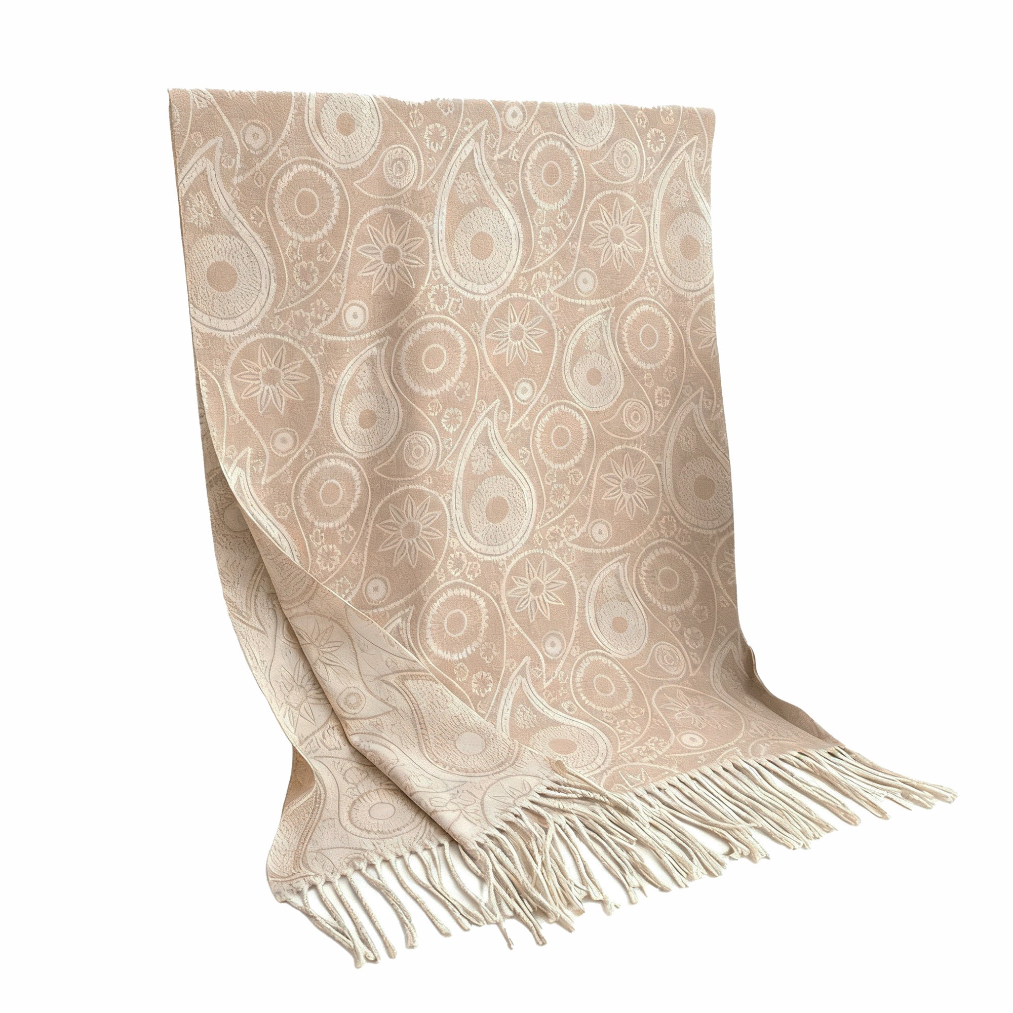 Anna-Kaci Women's Jacquard Knit Scarf with Tassel Fringe and Bohemian Floral Pattern 78.5¡Á26 Inches