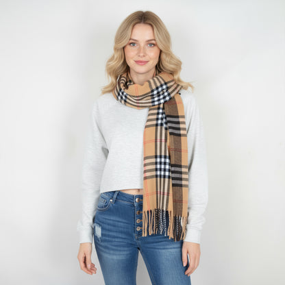 Anna-Kaci Women's Classic Plaid Cashmere-Feel Scarf with Fringed Edges 78.5¡Á24 Inches