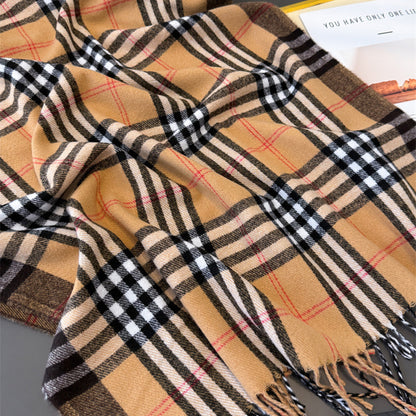 Anna-Kaci Women's Classic Plaid Cashmere-Feel Scarf with Fringed Edges 78.5¡Á24 Inches
