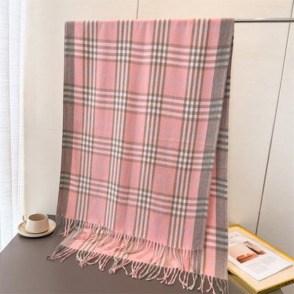 Anna-Kaci Women's Classic Plaid Cashmere-Feel Scarf with Fringed Edges 78.5¡Á24 Inches