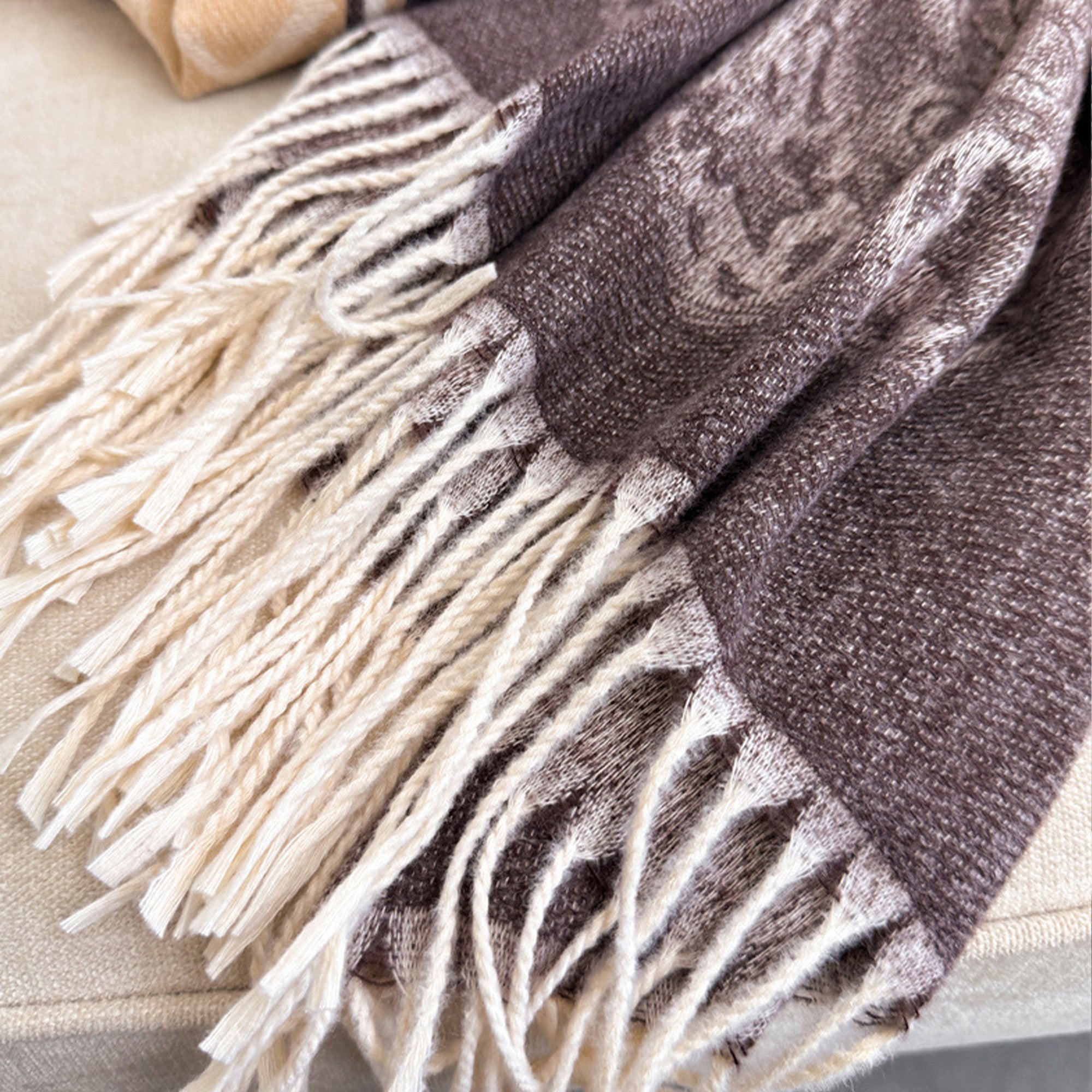 Anna-Kaci Women's Scarf with Jacquard Geometric and Paisley Pattern Fringe Design 78.5¡Á27.5 Inches