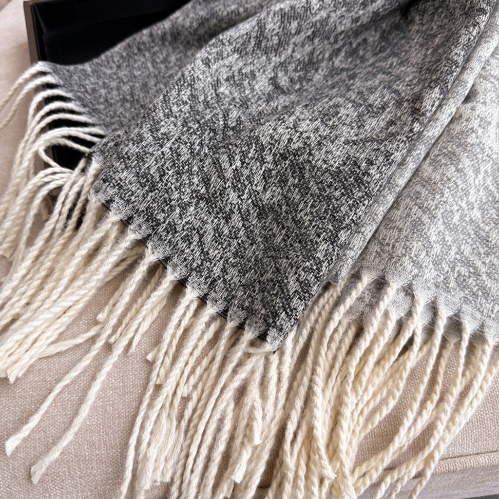Anna-Kaci Women's Reversible Cashmere-Feel Scarf with Fringe Tassel Trim 78.5¡Á26 Inches