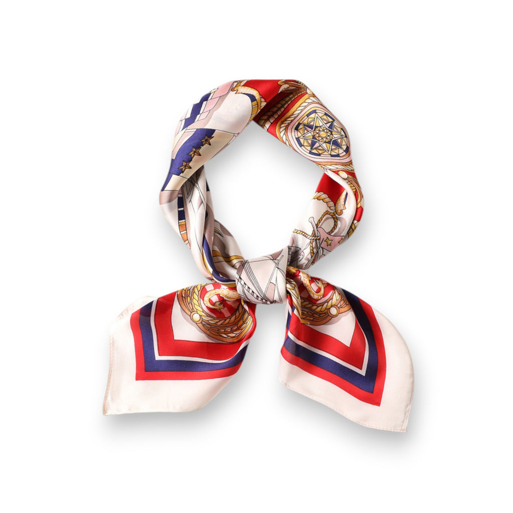 Anna-Kaci Women's Sailboat Print Satin Square Scarf 27.5¡Á27.5 Inches