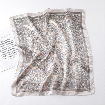 Anna-Kaci Women's Satin Square Scarf with Classic Paisley Print 23.6¡Á23.6 Inches