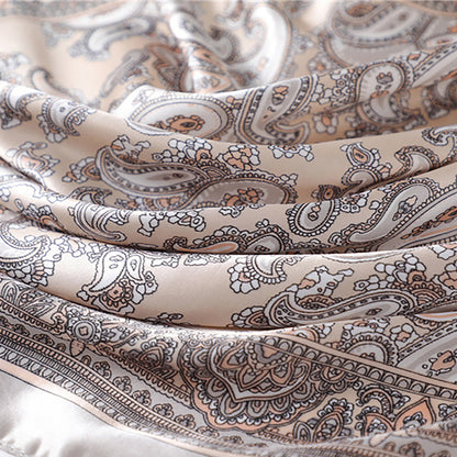 Anna-Kaci Women's Satin Square Scarf with Classic Paisley Print 23.6¡Á23.6 Inches