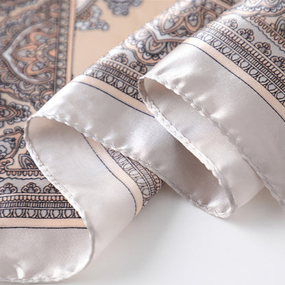 Anna-Kaci Women's Satin Square Scarf with Classic Paisley Print 23.6¡Á23.6 Inches