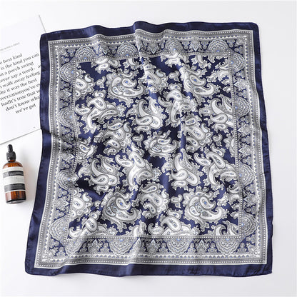 Anna-Kaci Women's Satin Square Scarf with Classic Paisley Print 23.6¡Á23.6 Inches