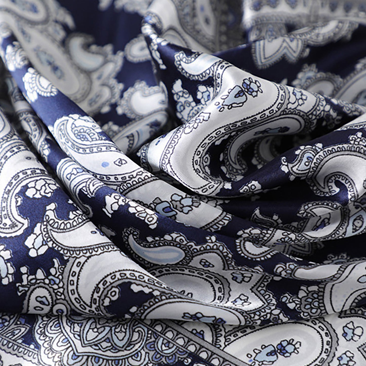 Anna-Kaci Women's Satin Square Scarf with Classic Paisley Print 23.6¡Á23.6 Inches