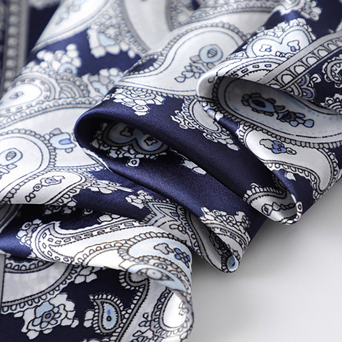 Anna-Kaci Women's Satin Square Scarf with Classic Paisley Print 23.6¡Á23.6 Inches