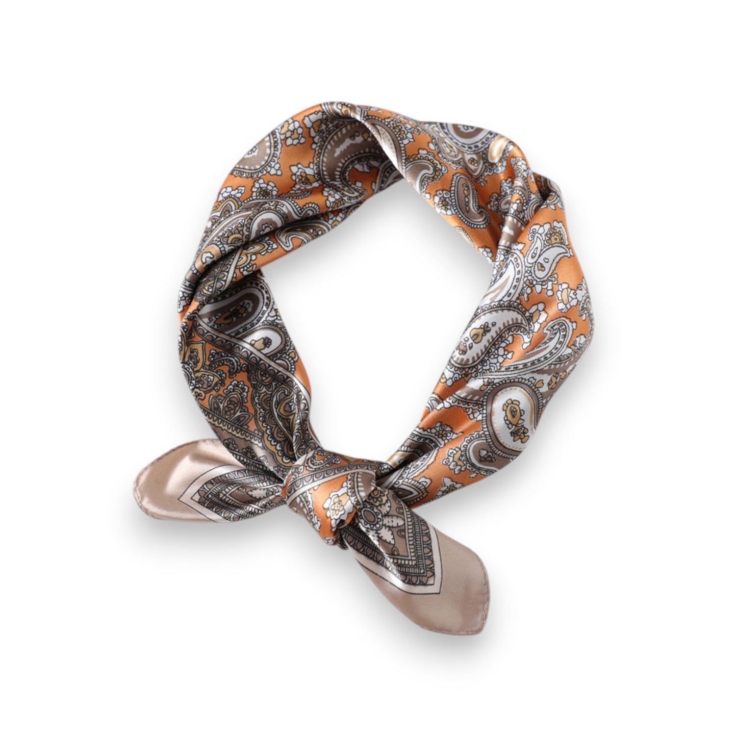 Anna-Kaci Women's Satin Square Scarf with Classic Paisley Print 23.6¡Á23.6 Inches