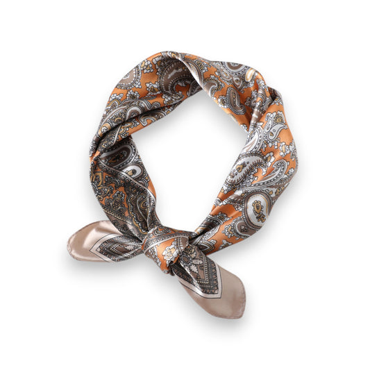 Anna-Kaci Women's Satin Square Scarf with Classic Paisley Print 23.6¡Á23.6 Inches