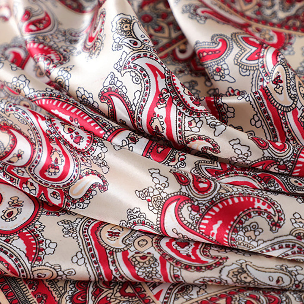 Anna-Kaci Women's Satin Square Scarf with Classic Paisley Print 23.6¡Á23.6 Inches