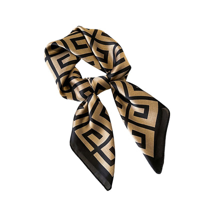 Anna-Kaci Women's Satin Square Scarf with Geometric Pattern Design 27.5¡Á27.5 Inches