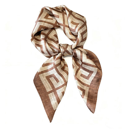 Anna-Kaci Women's Satin Square Scarf with Geometric Pattern Design 27.5¡Á27.5 Inches