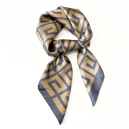 Anna-Kaci Women's Satin Square Scarf with Geometric Pattern Design 27.5¡Á27.5 Inches